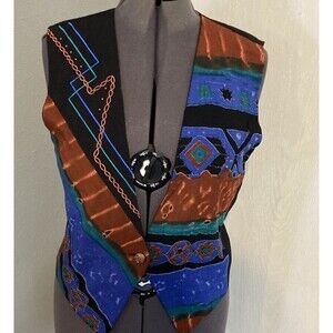 Vintage City Girl Nancy Bolen Vest Sz 4 Western Boho artsy